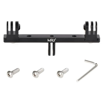 HSU Aluminum Dual Twin Mount, 1/4”-20 Cold Shoe Mount Adapter - color: Extension