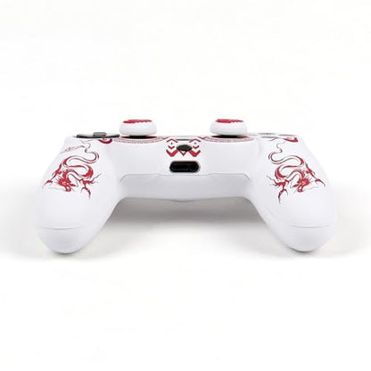 RALAN Controller Skins for PS4,Fruit Silicone Controller Cover Skin Protector Compatible /PS4 Slim/PS4 Pro Controller with 2 Cute Thumb Grips Caps… - color: White Red dargon