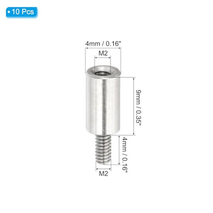 PATIKIL 10 Pcs M2x9+4mm Stainless Steel Standoff Extension Posts Screws,Metric Male Female Thread Adapters Spacer for PCB,Quadcopter Drone,Computer & Circuit Board Assortment Kit - size: M2x9+4mm