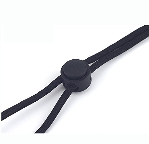 YOUOWO 5Pack Nylon Lanyards with Buttons,Adjustable Length(Black) - color: 5 Pack-black