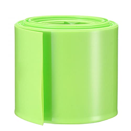 uxcell Battery Wrap PVC Heat Shrink Tubing 50mm Flat Width for 18650 5 Meters Long Bright Green - color: Bright Green, size: 50mm