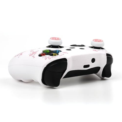 Cat Among Blossoming Branches Skin Compatible with Xbox Series X Wireless Controller, RALAN Protector Case， Customised Thumb Grips Cap - color: Cat White Pink