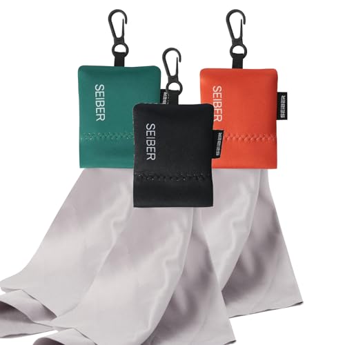 SEIBER Microfiber Cleaning Cloths for Eyeglass with Pouch,3P, BK OR GRN - color: BLACK,ORANGE,DARK GREEN