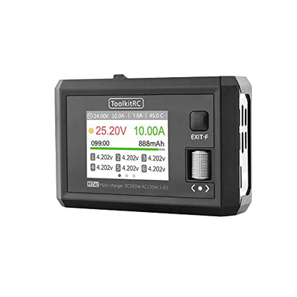 ToolkitRC M7AC 100W AC/300W DC 15A 2-6S Multi-Function AC Smart Balance Charger - Black