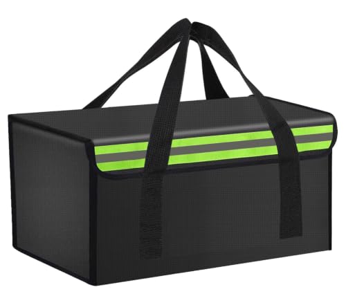 17.72"x9.85"x9.85" Lipo Safe Bag Fireproof Bag for Lipo Battery Pack Storage Charging Transport,Home Office Travel Fireproof Safe Storage for Cash Valuables Jewelry Passport Power bank Lipo Battery - size: 450*250*250mm