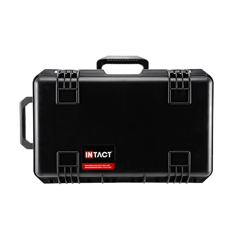 Eylar 22" Intact Premium Series Rolling Carry-On Hard Case with Wheels, IP67 Waterproof Crushproof, TSA Approved Travel Luggage, Customizable Pluck Foam for Cameras, Drones, Gear (Black) - color: Black