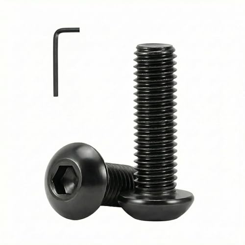 M2 x 4mm(50 Pack) Button Head Hex Socket Cap Screws Bolts, Hex Drive Bright Finish Fully Machine Thread, Corrosion Resistant Black Oxide 304 Stainless Steel 18-8 Screws - size: M2 x 4mm