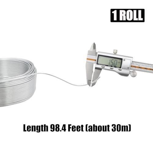 15 Gauge Aluminum Craft Wire, 98FT 1.5mm Silver Bendable Metal Wire - size: 15, style: Silver