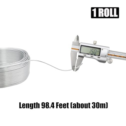 15 Gauge Aluminum Craft Wire, 98FT 1.5mm Silver Bendable Metal Wire - size: 15, style: Silver