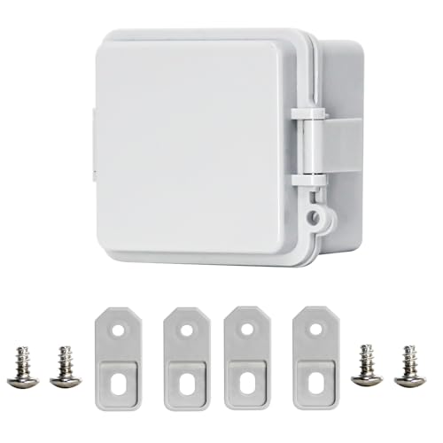 Weatherproof Electrical Box - Project Box Outdoor ABS Plastic Junction Box,Universal DIY Project Box for Indoor/Outdoor Use with Wall-Mount Bracket (3.5"x3.4"x2.3") - color: Grey Cover, size: 3.5"x3.4"x2.3"