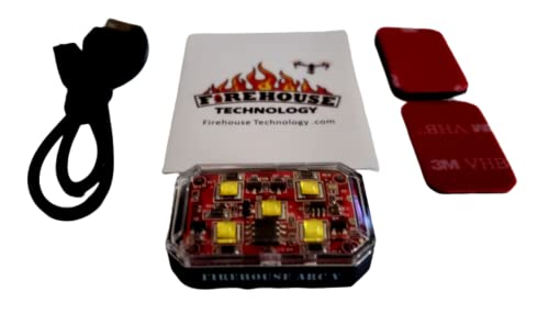 Firehouse Technology Drone Strobe 4 Light Navigation Kit - 2- White,1- Red, 1-Green FAA Compliant and tested 3.5 SM