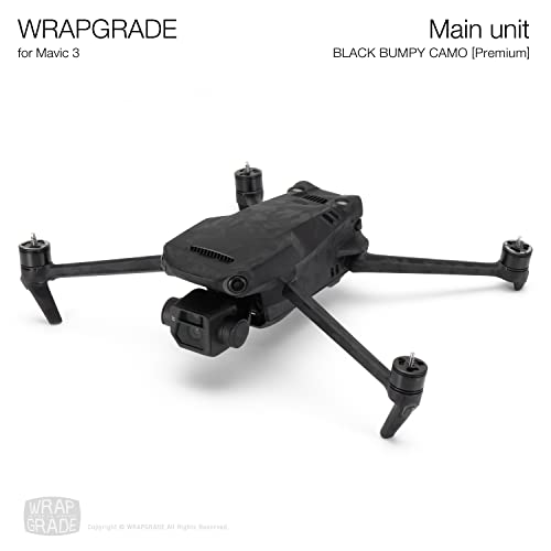 WRAPGRADE Skin Compatible with DJI Mavic 3 Pro (Black Bumpy CAMO) - color: Black Bumpy Camo / Pro