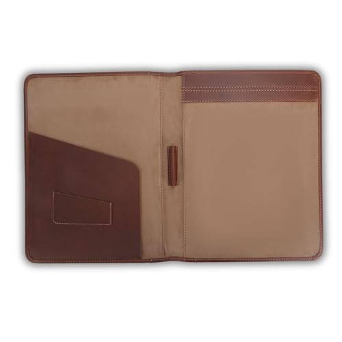 Heavy Duty Buffalo Leather Legal Pad Portfolio with Binder - Tan - color: Tan