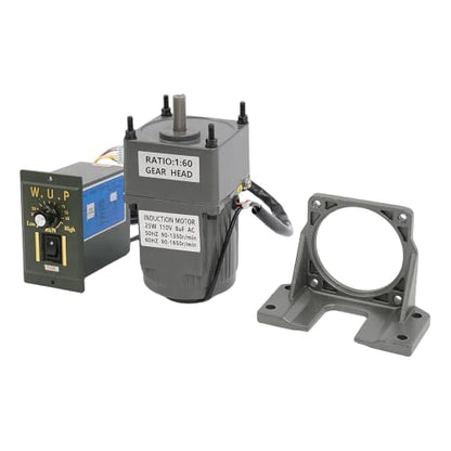 90-1650RPM 25W 60K Variable Speed AC Gear Motor with Controller & Bracket - color: 25W 60K, with Bracket