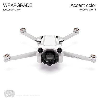 WRAPGRADE Skin Stickers Compatible with DJI Mini 3 Pro | Accent Color (Racing White) - color: Racing White