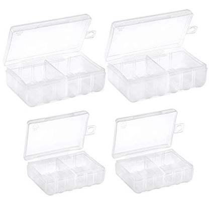 GlossyEnd Set of 4 - Two AA and Two AAA Battery Storage Box, Battery Storage Case, Battery Holder Clear - size: AA - AAA