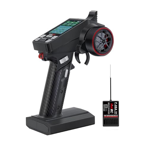 HOTRC CT-8A RC Transmitter and Receiver 8 Channel 2.4ghz Hand Controlled RC Car Boat Tanks Remote Controller Long Distance (Plastic+1RX)
