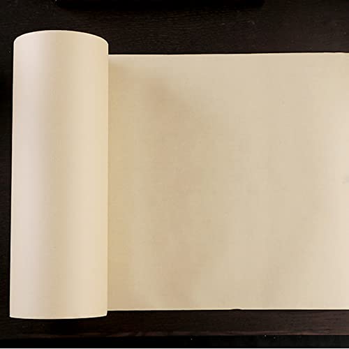 MEGREZ Roll Pack Thicken Chinese Calligraphy Paper - color: Yellow, size: 13.8 in x 328 ft