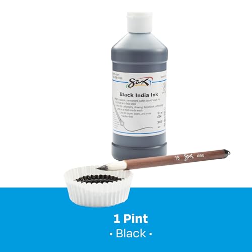Sax Black India Ink, 1 Pint, Black