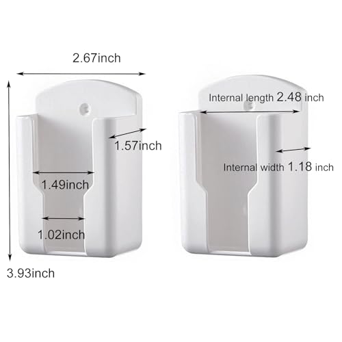 2pack Remote Control Holder,Self-Adhesive Wall Mount Phone Holder,Air Conditioner TV Remote Control Bracket,Wall-Mounted Mini Storage Box (2.67inch) - size: 2.67inch