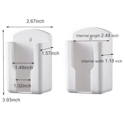 2pack Remote Control Holder,Self-Adhesive Wall Mount Phone Holder,Air Conditioner TV Remote Control Bracket,Wall-Mounted Mini Storage Box (2.67inch) - size: 2.67inch