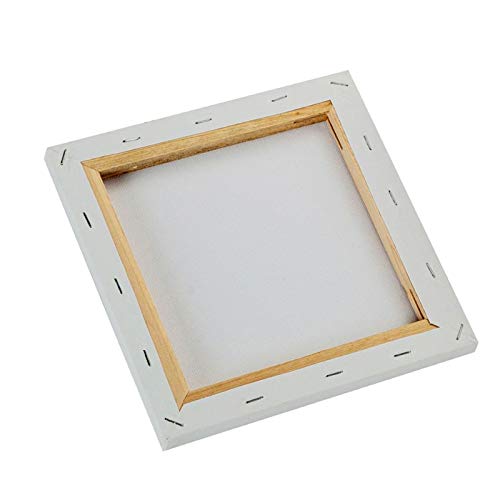 Artist Stretched Canvas 8x8 Inch Stretched Blank Canvas Wooden Frame Pack of 6