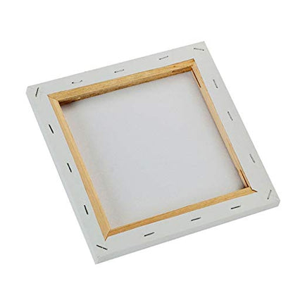 Artist Stretched Canvas 8x8 Inch Stretched Blank Canvas Wooden Frame Pack of 6