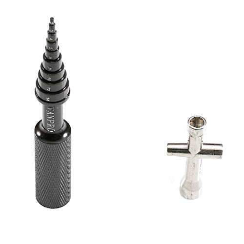 RC Bearing Removal Tool Cross Wrench 2MM-14MM for RC Car Skateboard(Black) - color: Black