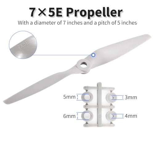 2 Pcs 7050 7"x5" Propeller, Gray Nylon, CCW - size: 2pcs 7*5