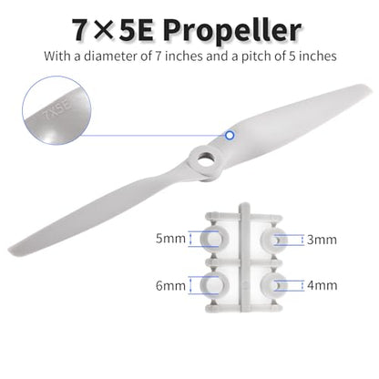 2 Pcs 7050 7"x5" Propeller, Gray Nylon, CCW - size: 2pcs 7*5