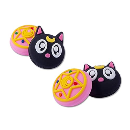 PERFECTSIGHT Cute Thumb Grip Caps Joystick Caps Compatible with Nintendo Switch Joycon/OLED/Switch Lite, Kawaii Magic Moon Skin Grip Button Stick Cover Controller 3D Analog Ergonomic Kit (Luna) - color: Multicoloured Luna