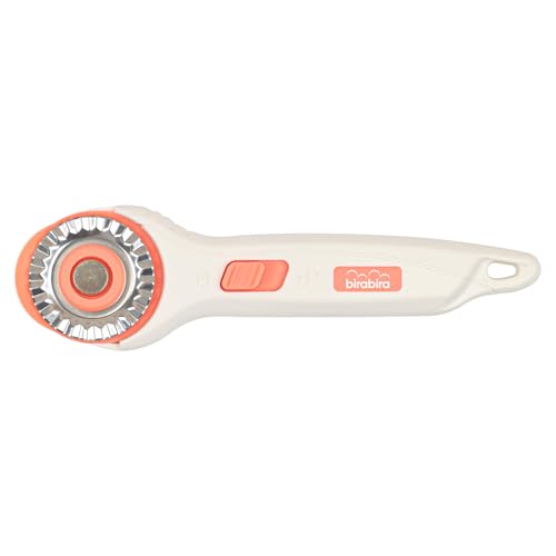 BiraBira Rotary Cutter, 45mm Wavy Cut, Steel Stick Fabric Cutter - size: 45mm