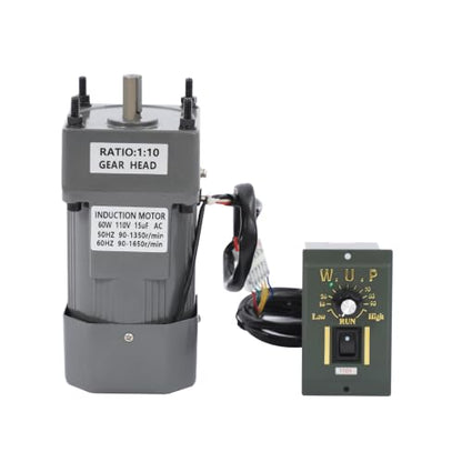 0-135RPM 60W 10K Variable Speed AC Gear Reduction Motor with Controller - color: 60W 10K