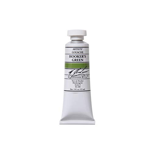 M. Graham 1/2-Ounce Tube Gouache Paint, Hooker's Green - color: Hooker's Green, size: 0.5 Fl Oz (Pack of 1)