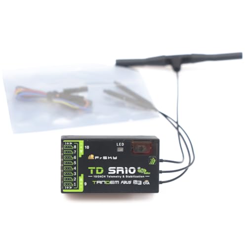 FrSky TD SR10 Dual-Band Receiver Simultaneous 2.4GHz & 900MHz Advanced Stabilizer & Telemetry Triple Antenna Design 10 Configurable Ports Black Box Function Long Range & Low Latency