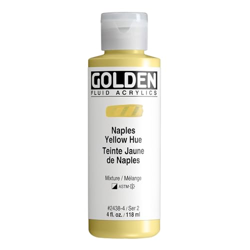 GOLDEN Fluid Acrylics, Naples Yellow Hue, 4 fl. oz. Bottle