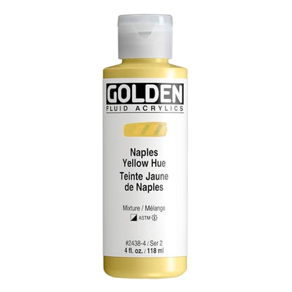 GOLDEN Fluid Acrylics, Naples Yellow Hue, 4 fl. oz. Bottle