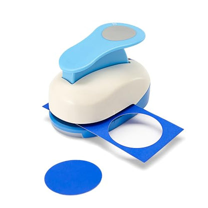 1.5 Inch Circle Punch, 38mm Circular Cutter Tool, Paper Craft Lever Punches, Blue, Modern Functional - color: Circle-1.5