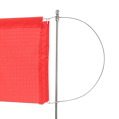 Ejoyous Wind Indicator Flag, Marine Wind Flag with Stainless Steel Mast, Triangular, Red, for Sailboat Yacht Dinghy - size: 185*135mm(7972SM)