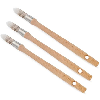 Trim Paint Brush, 0.6", 3 Pcs Round Brushes for Walls, Touch Up - size: 0.6 Inch Round, 3 Pack