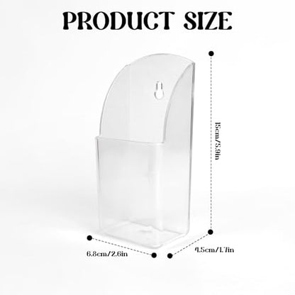 Remote Control Holder Case Wall Mount, Clear Acrylic TV Controller Box, Self Adhesive Remote Caddy, Wall Pen Rack Storage Accessories for Home Office School, White