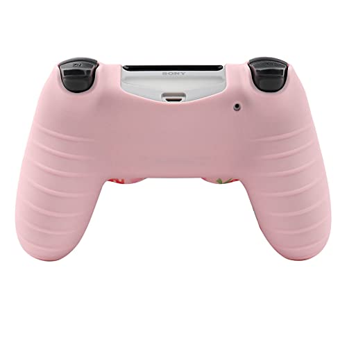 RALAN Pink Controller Skins for PS4,Fruit Silicone Controller Cover Skin Protector Compatible /PS4 Slim/PS4 Pro Controller with 2 Cute Thumb Grips Caps… - color: Red