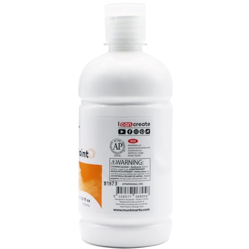 Mont Marte Tempera Paint Set 6pc x 500ml - size: 101.4 Fl Oz (Pack of 1)