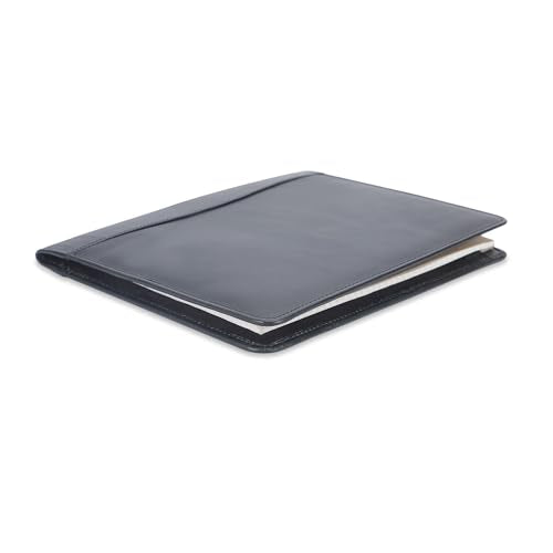 Heavy Duty Buffalo Leather Legal Pad Portfolio Organizer - Black - color: Black