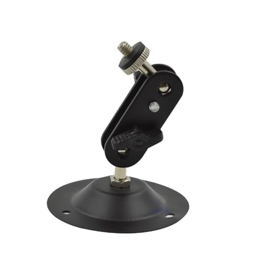 2 Pcs Wall Mount Round Base Flexible Bracket Stand for CCTV Camera Camcorder Universal Adjustment Monitoring Bracket (blackbracket) - size: (301)blackbracket