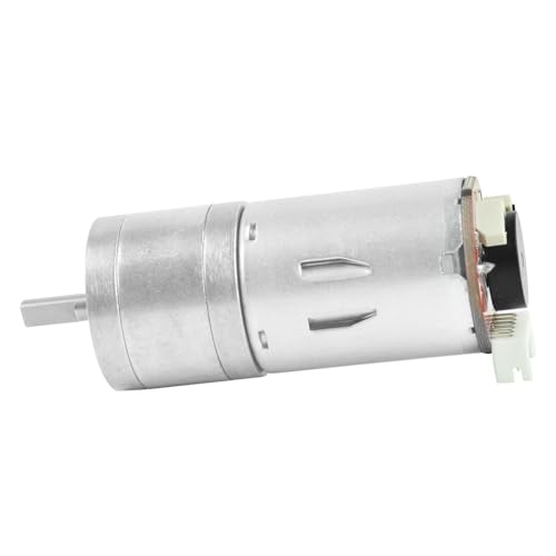 2Pcs Gear Motor with Encoder DC 12V 100RPM Gear Ratio 1:45 D Shaft Metal Encoder Gear Motor Silver for Smart car/Robot RC Model DIY Engine
