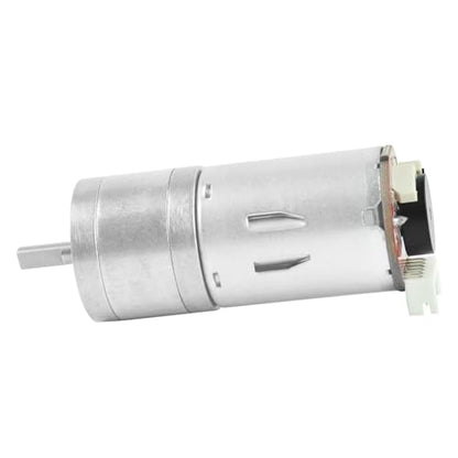 2Pcs Gear Motor with Encoder DC 12V 100RPM Gear Ratio 1:45 D Shaft Metal Encoder Gear Motor Silver for Smart car/Robot RC Model DIY Engine