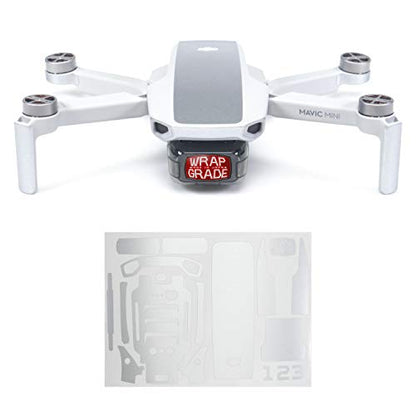 Wrapgrade Skin Compatible with DJI Mavic Mini & 2 SE & 4K | Accent Color (Airforce Silver) - color: Airforce Silver