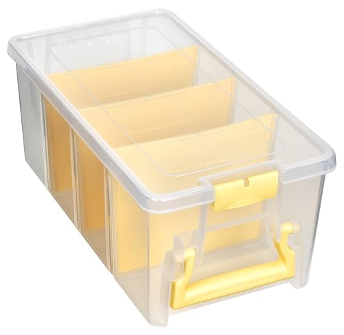 ArtBin 6925JY Semi Satchel with Yellow Accents Storage Container, Clear (Pack of 4) - color: Yellow, size: Pack of 4