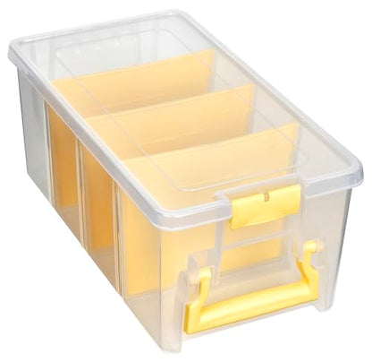 ArtBin 6925JY Semi Satchel with Yellow Accents Storage Container, Clear (Pack of 4) - color: Yellow, size: Pack of 4